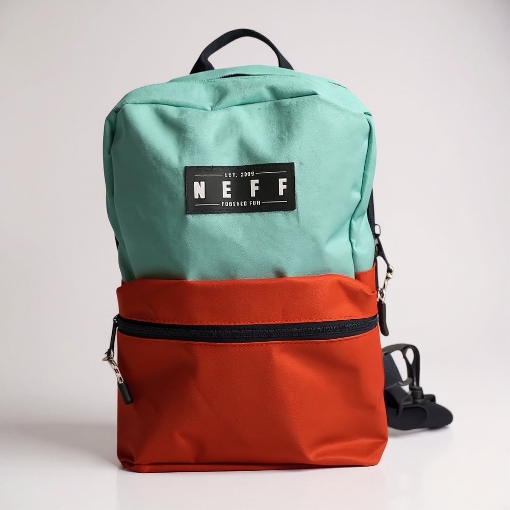 🎨 NEFF Colorblock Backpack 🎒 Teal &‎ Orange Street Style Classic